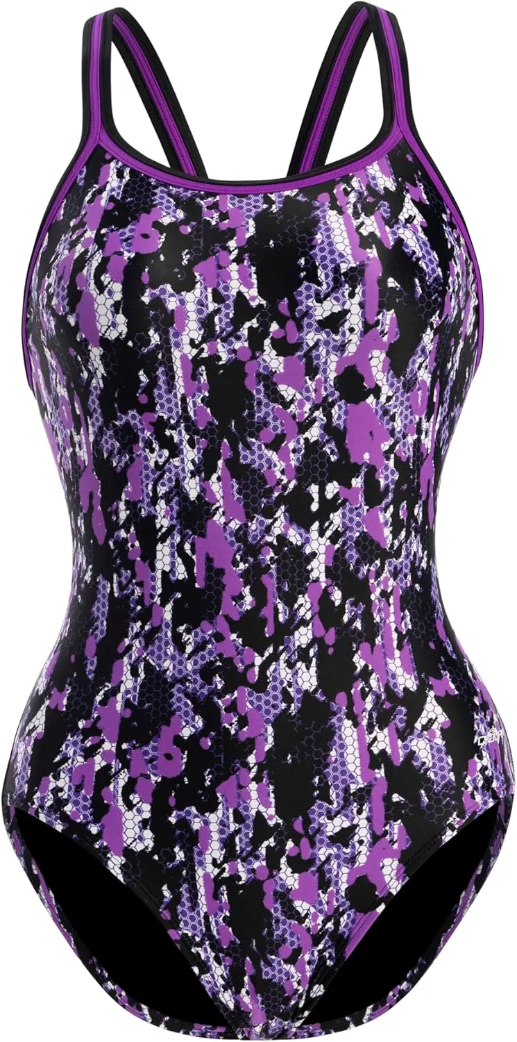 Dolfin XtraSleek Women's Swimsuit - Team Print DBX Back One Piece