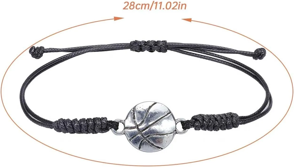 Easter Basket Stuffers for Teens Braided Bracelets Volleyball Soccer Football Baseball Basketball Gifts Matching Bracelets for Couples