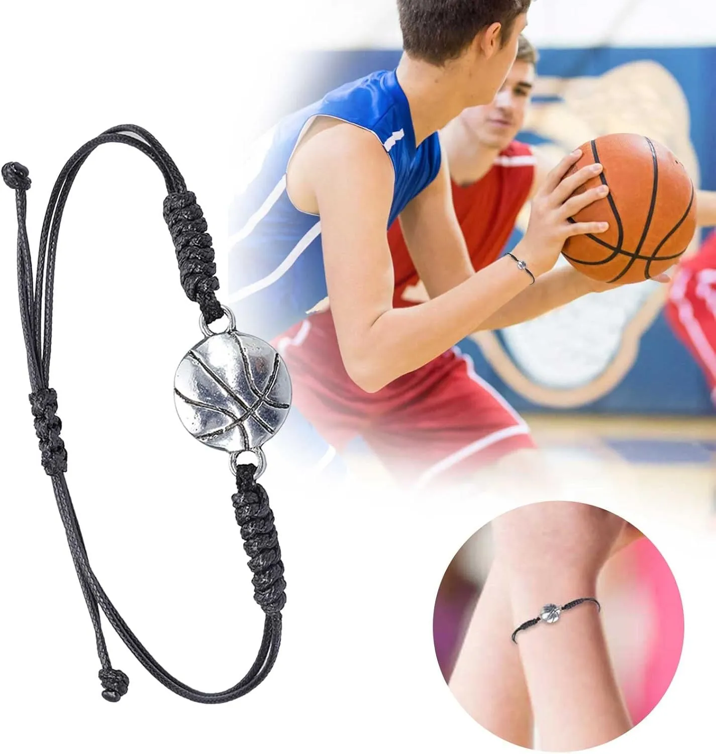 Easter Basket Stuffers for Teens Braided Bracelets Volleyball Soccer Football Baseball Basketball Gifts Matching Bracelets for Couples