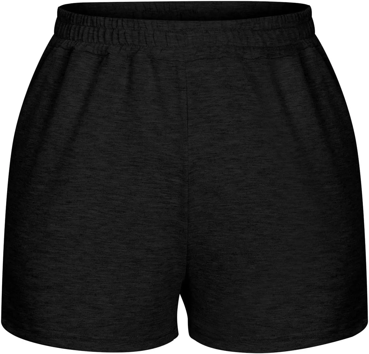 Elastic Waist Sports Shorts Women High Waisted Workout Shorts Wide Leg Sweat Shorts Loose Gym Shorts with Pockets