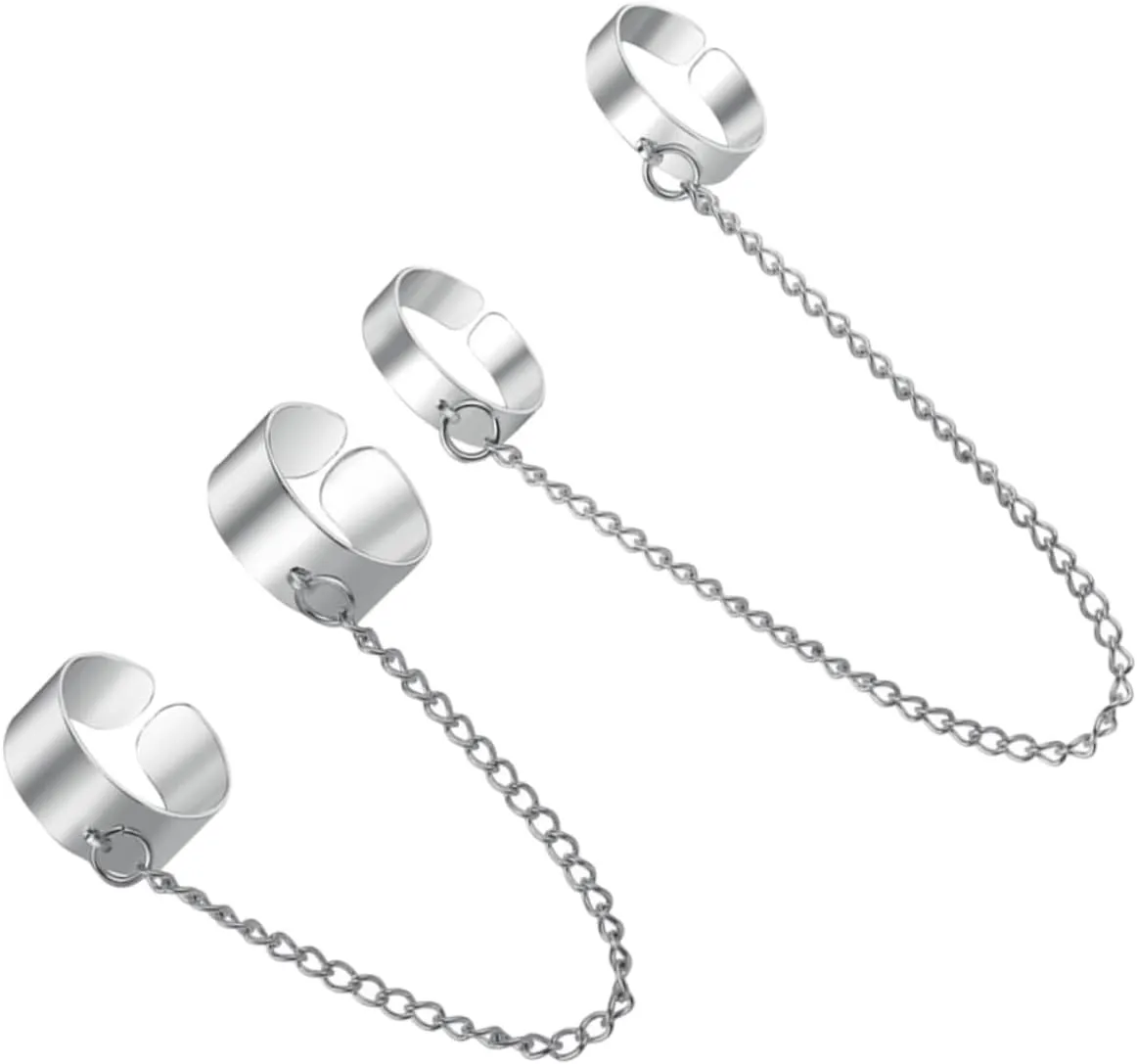 Elegant Chain Rings for Women Punk Ring Set Punk Ring Jewelry Finger Jewelry