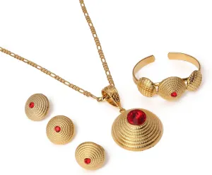 Ethiopian Jewelry Set Necklace Earrings Ring Bangle Pendant Eritrea Africa Habesha Wedding Jewelry