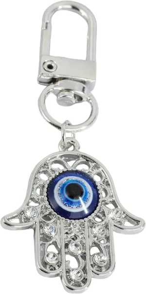 Evil Eye Fatima Hand Keychains for Women Car Key Ring Bag Purse Good Luck Amulet Protection Charm Family