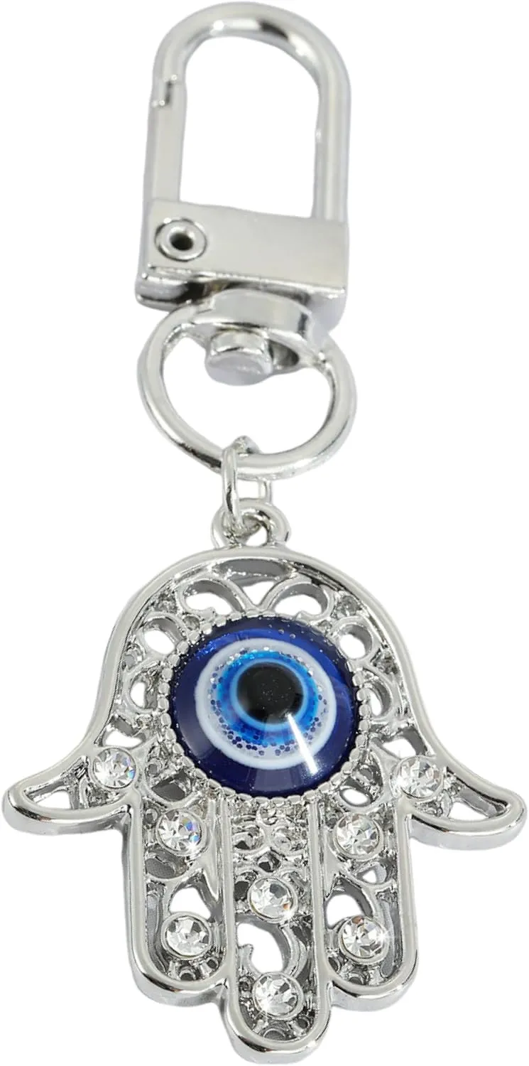 Evil Eye Fatima Hand Keychains for Women Car Key Ring Bag Purse Good Luck Amulet Protection Charm Family