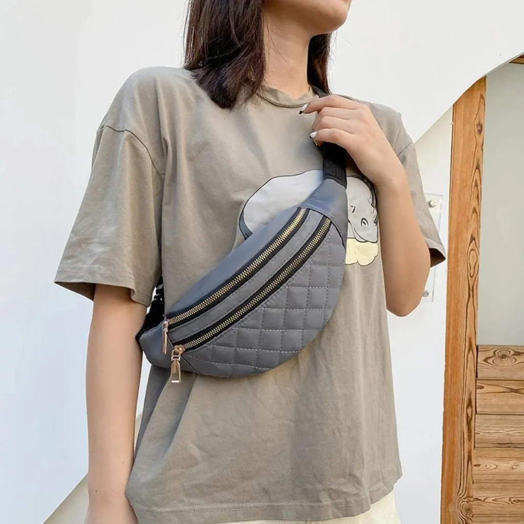 Fanny Pack Women, Waist Bag Women Fanny Pack Shoulder Belt Bag Fashion Packs Party Lady Travel Phone Pouch Purse Bags (Grey)