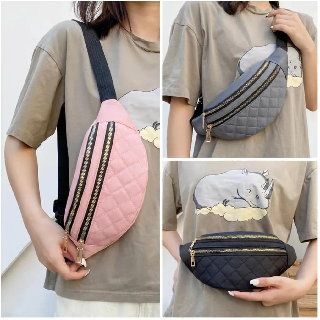 Fanny Pack Women, Waist Bag Women Fanny Pack Shoulder Belt Bag Fashion Packs Party Lady Travel Phone Pouch Purse Bags (Grey)