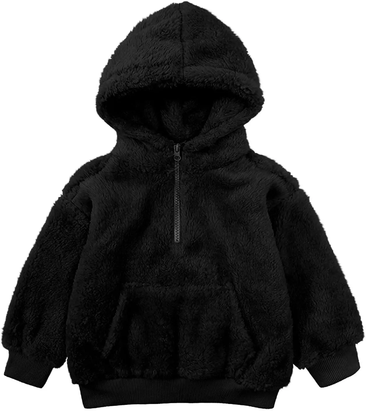 Fleece Top for Toddlers Girls Boys Zip Up Hoodie Jackets Warm Fall Winter Coats Fuzzy Outerwear with Pockets