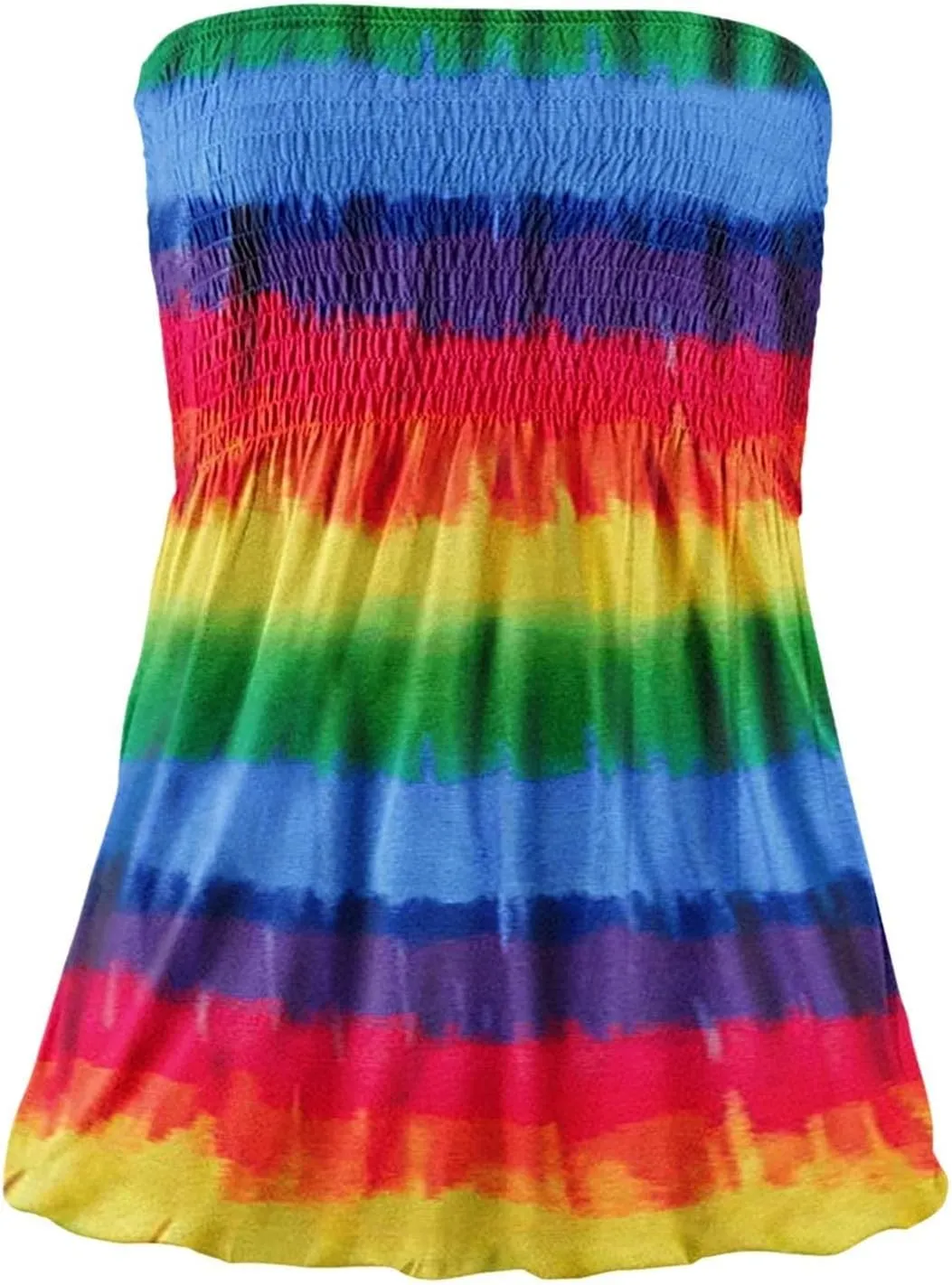 FRMUIC Womens Tube Tops Pleated Stretch Strapless Tanks Top Backless Sexy Casual Bandeau Top Summer Tunic Tanks Blouse Shirt
