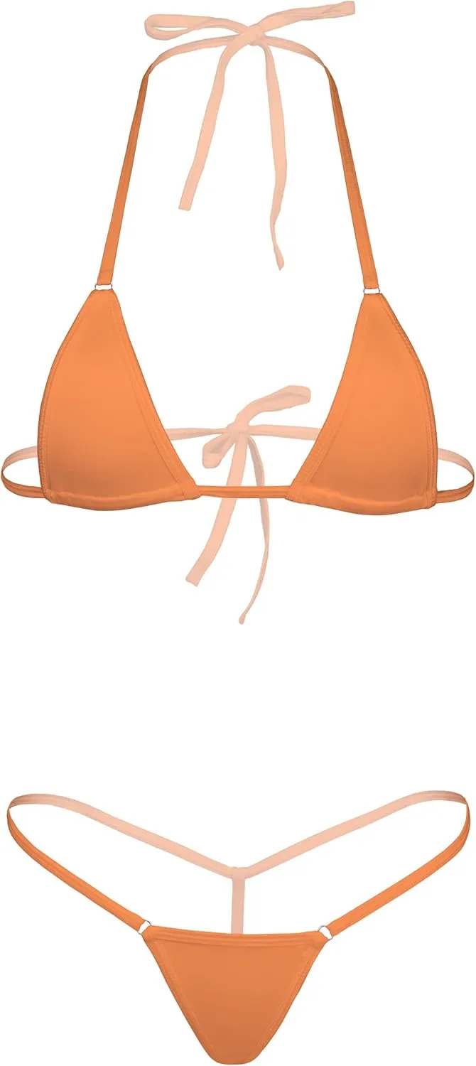 G String Mini Bikini Sets Sexy Swimsuit Micro Bra Bikinis Lingerie for Women