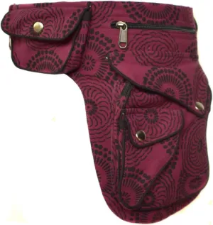 Gheri Cotton Popper Waist Bag Pocket Fanny Pack Travel Pouch