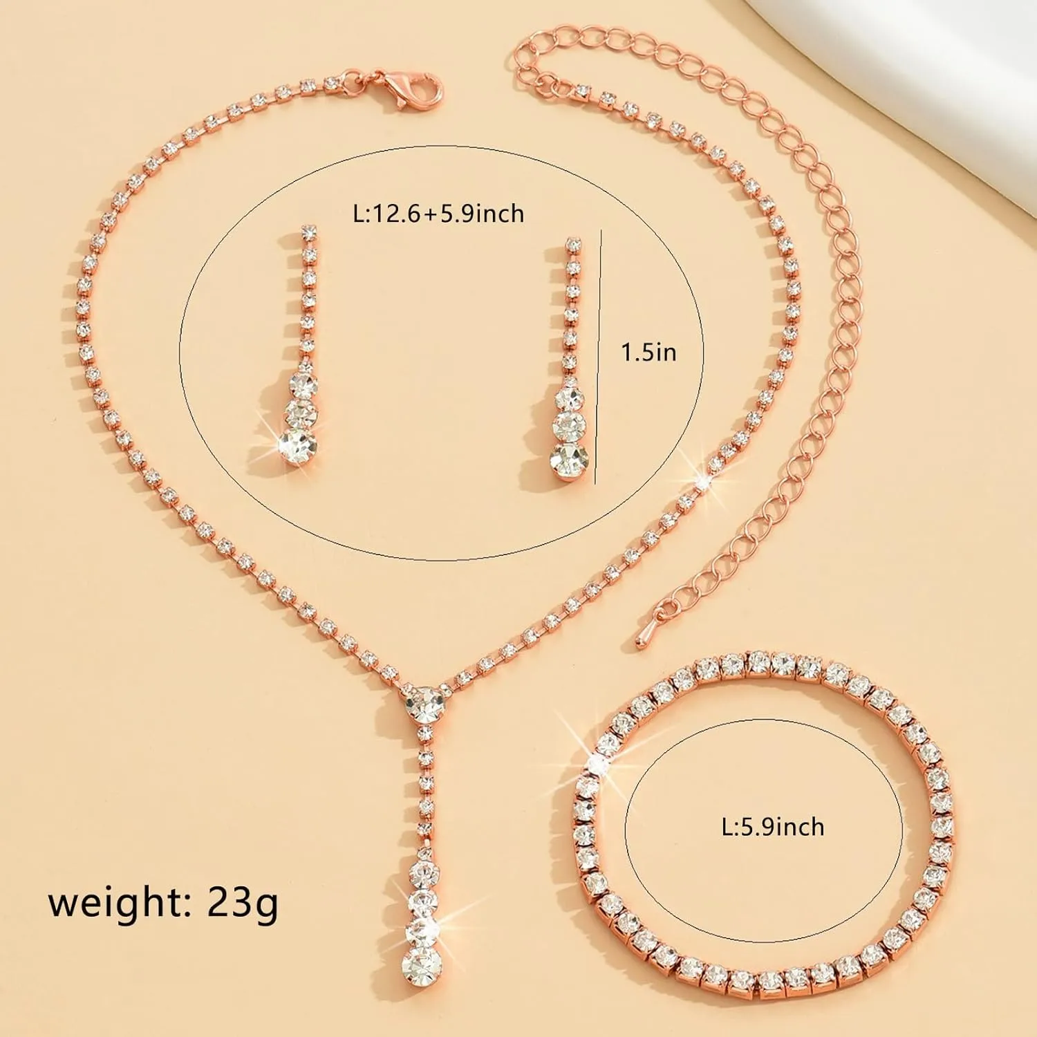 Gold Jewelry Set for Prom,Pearl Necklace Earrings Bracelet Crystal Bridal Wedding Prom Dresses Costume Jewelry Accessories Rhinestone Bridal Jewelry Set for Women