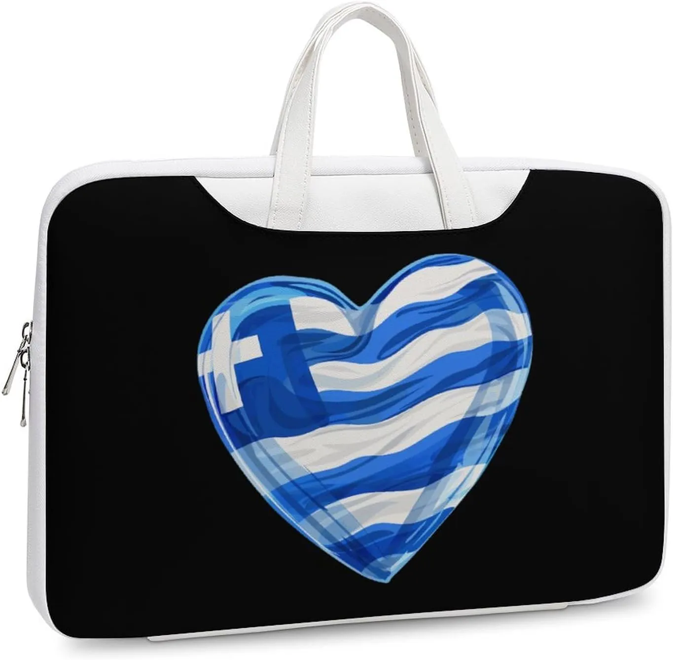 Greece Heart Art Flag Laptop Tote Bag Waterproof Computer Carrying Case Business Office Briefcase