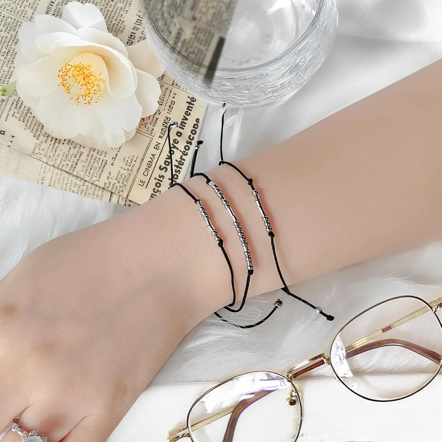 Handmade Morse Code Bracelets For Women Men Personalized Code Stackable Bracelets Bohemia Seed Beaded Bracelets For Women Inspirational Jewelry With Secret Message Adjustable Rope String Bracelets