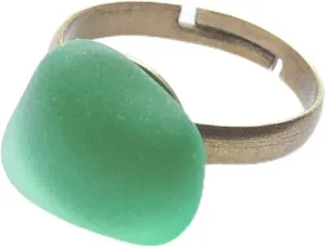 Handmade Vintage Style Sea Glass Open Ring, Sea Glass Jewelry, Beach Glass Jewelry