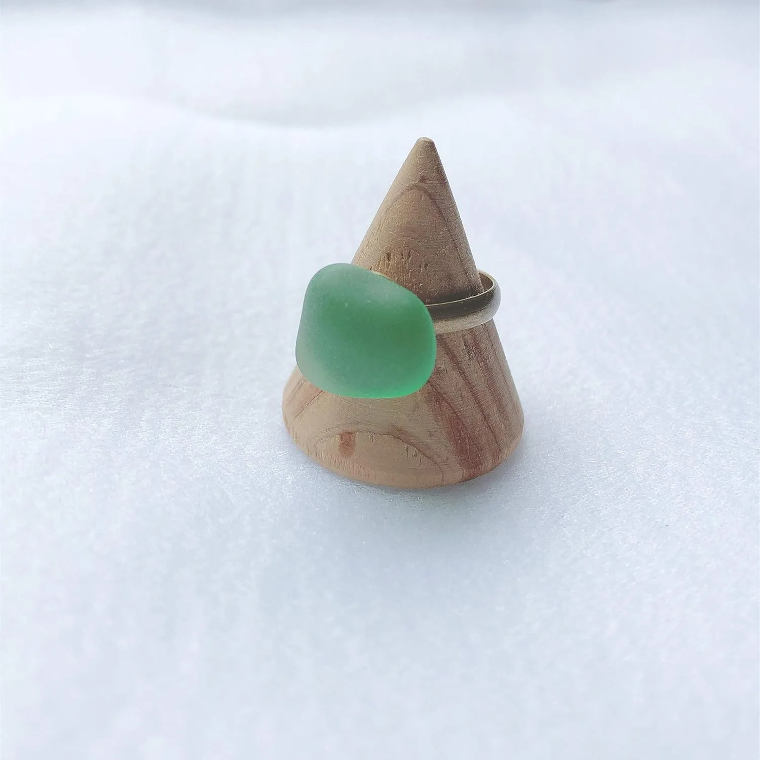 Handmade Vintage Style Sea Glass Open Ring, Sea Glass Jewelry, Beach Glass Jewelry