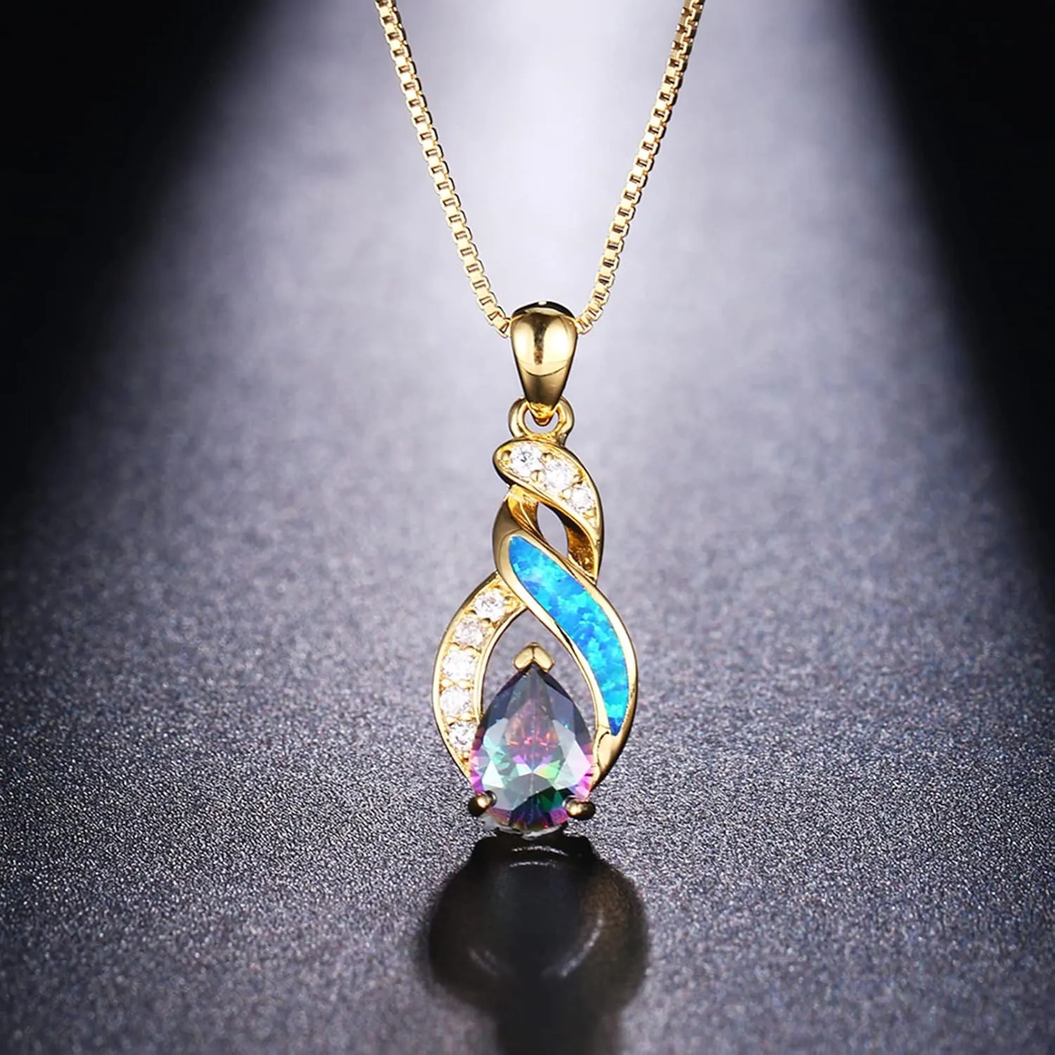 Hermosa Jewelry Sets Australian Created Opal Necklace Earrings Mother's Day Gifts Jewelry for Mom