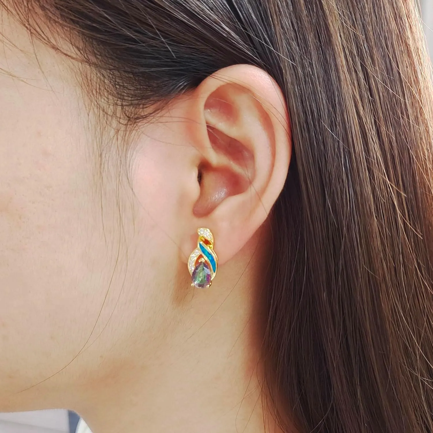 Hermosa Jewelry Sets Australian Created Opal Necklace Earrings Mother's Day Gifts Jewelry for Mom