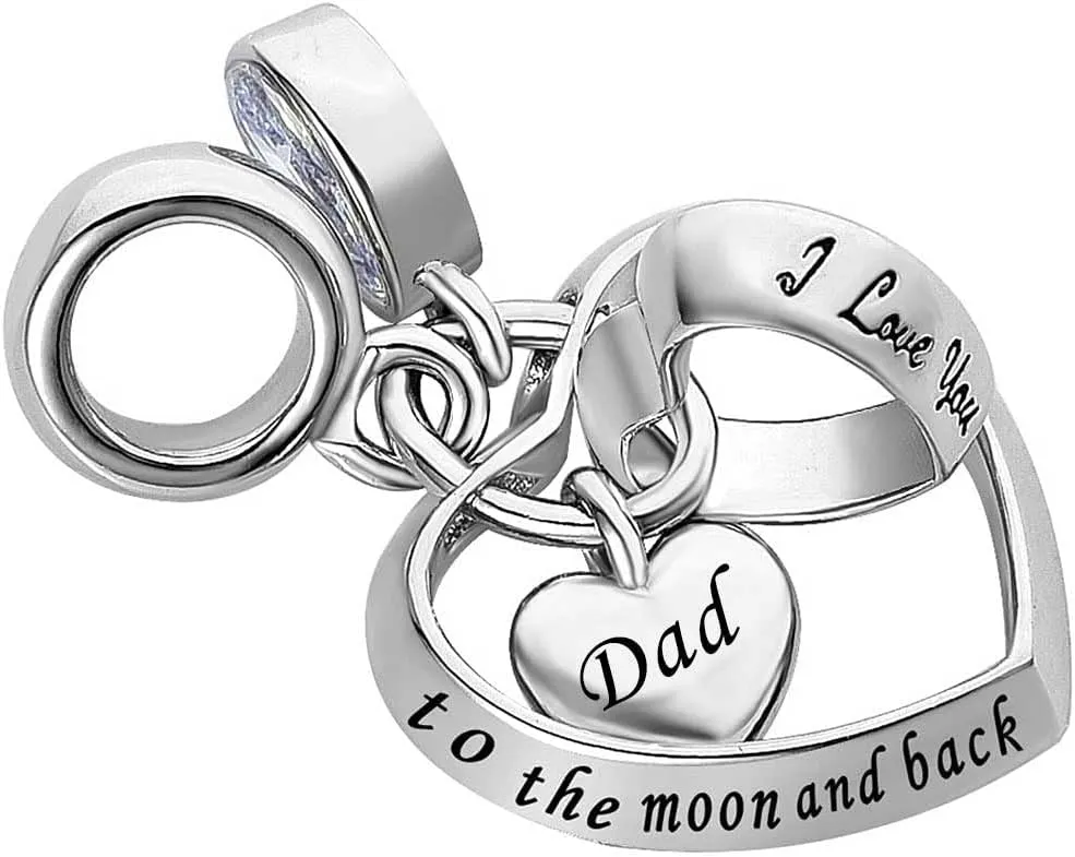 I Love You Charm Compatible with Pandora Bracelet Daughter Mom Love Heart Gift Women Anniversary Birthday Mothers Day