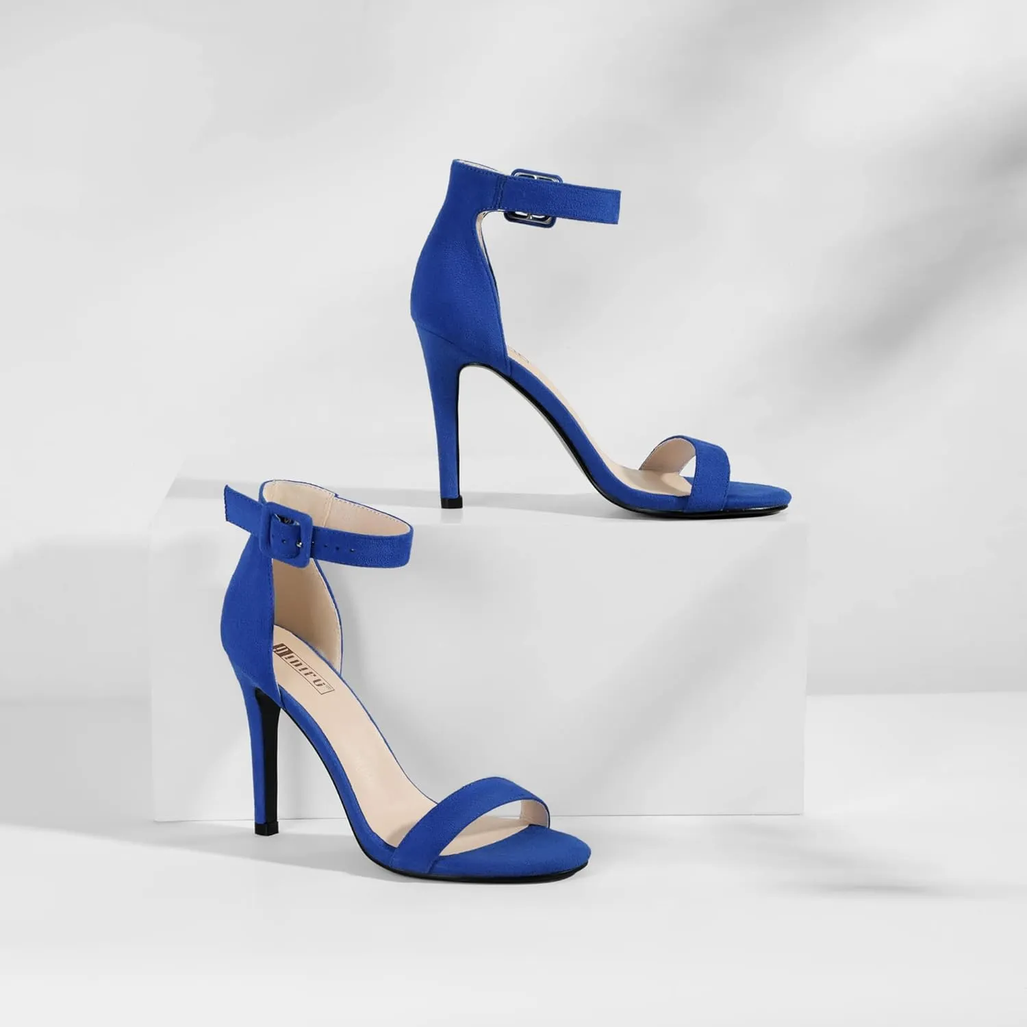 IDIFU Women's High Heels for Women Dressy Stiletto Heels Open Toe Heels Ankle Strap Heeled Sandals for Women on Wedding Party Homecoming