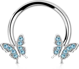 Jewseen 16G Septum Ring Butterfly Septum Jewelry CZ Septum Piercing Jewelry Cartilage Earring Helix Conch Daith Piercing Jewelry Cartilage Hoop for Women Men