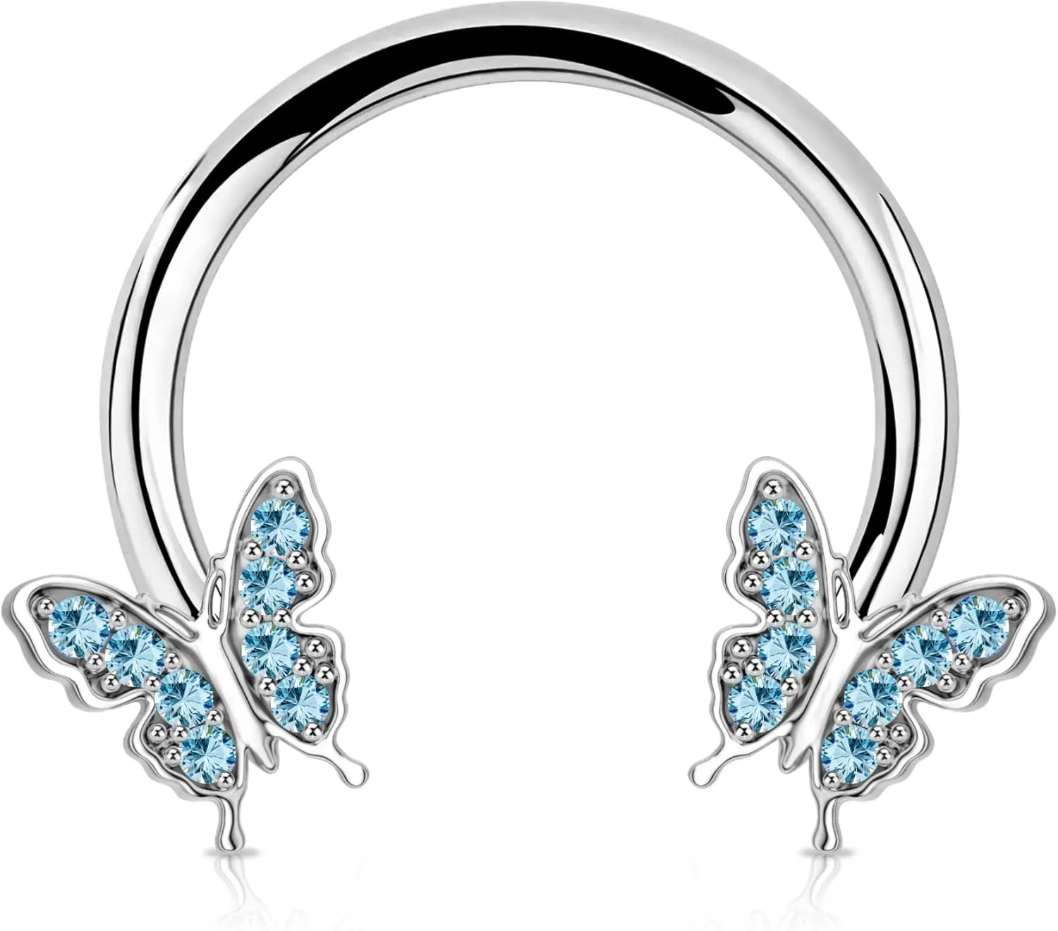 Jewseen 16G Septum Ring Butterfly Septum Jewelry CZ Septum Piercing Jewelry Cartilage Earring Helix Conch Daith Piercing Jewelry Cartilage Hoop for Women Men