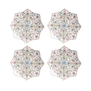 Juliska Villa Seville Scalloped Chambray Cocktail Plates Set/4