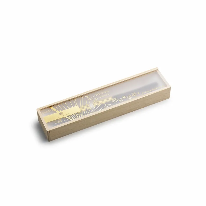 KAKISHIBU LACQUER PEACOCK GREEN & BROWN (UNISEX) Hand fan | Kanazawa Gold Leaf | HAKUICHI