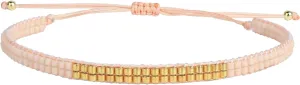 KELITCH Clear Miyuki Beaded Bracelets Handmade Friendship Strand Bracelets Fashion Jewelry For Women Bracelets (Light-Pink 09C)