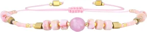 KELITCH Turquoise Beaded Bracelets Handmade Charm Strand Bracelets Boho Thin Strings Bracelets For Women - Pink 68A
