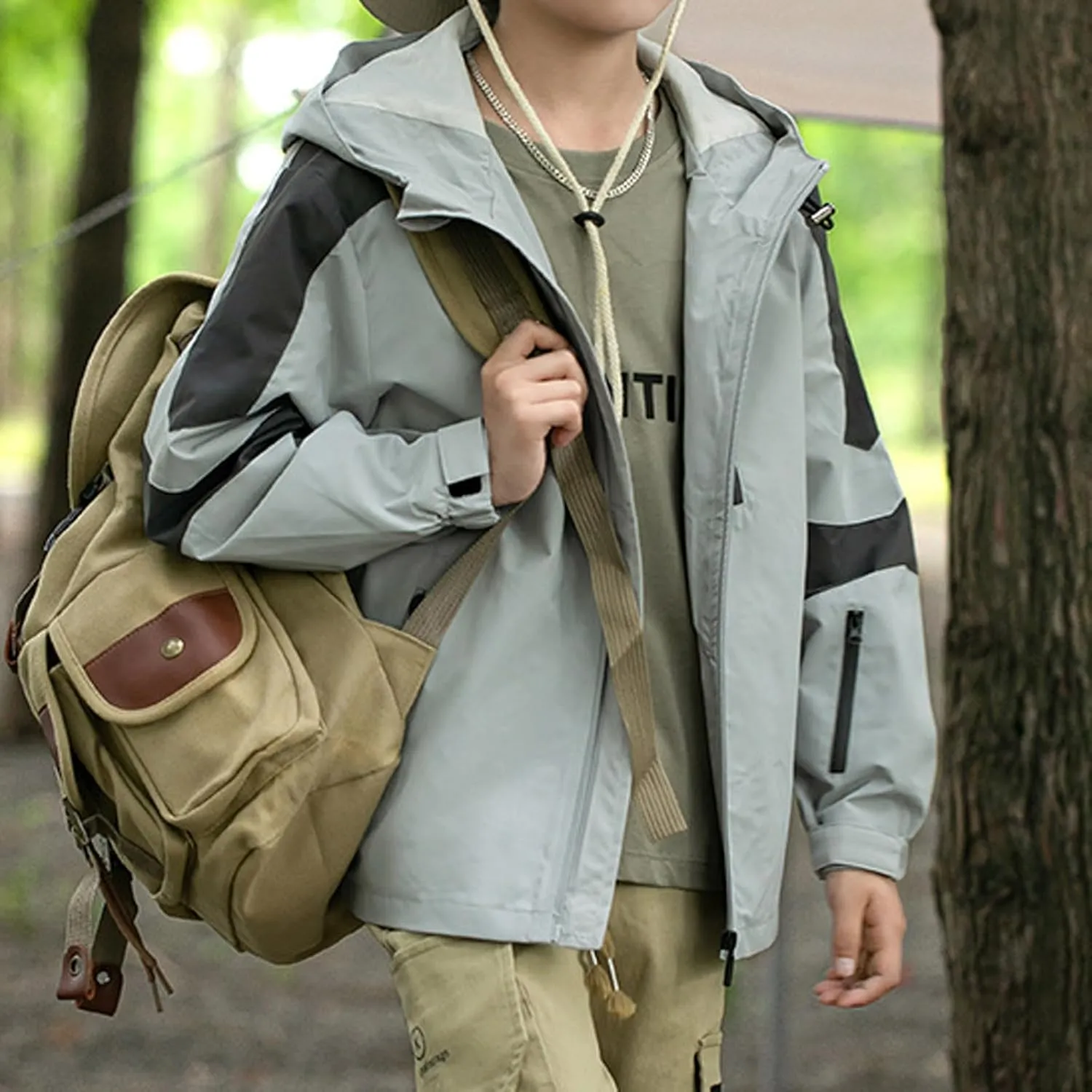 Kids Outdoor Jackets Windproof Hooded Rain Jacket Windbreaker Fashion Grils Boys' Casual Coats Outerwear