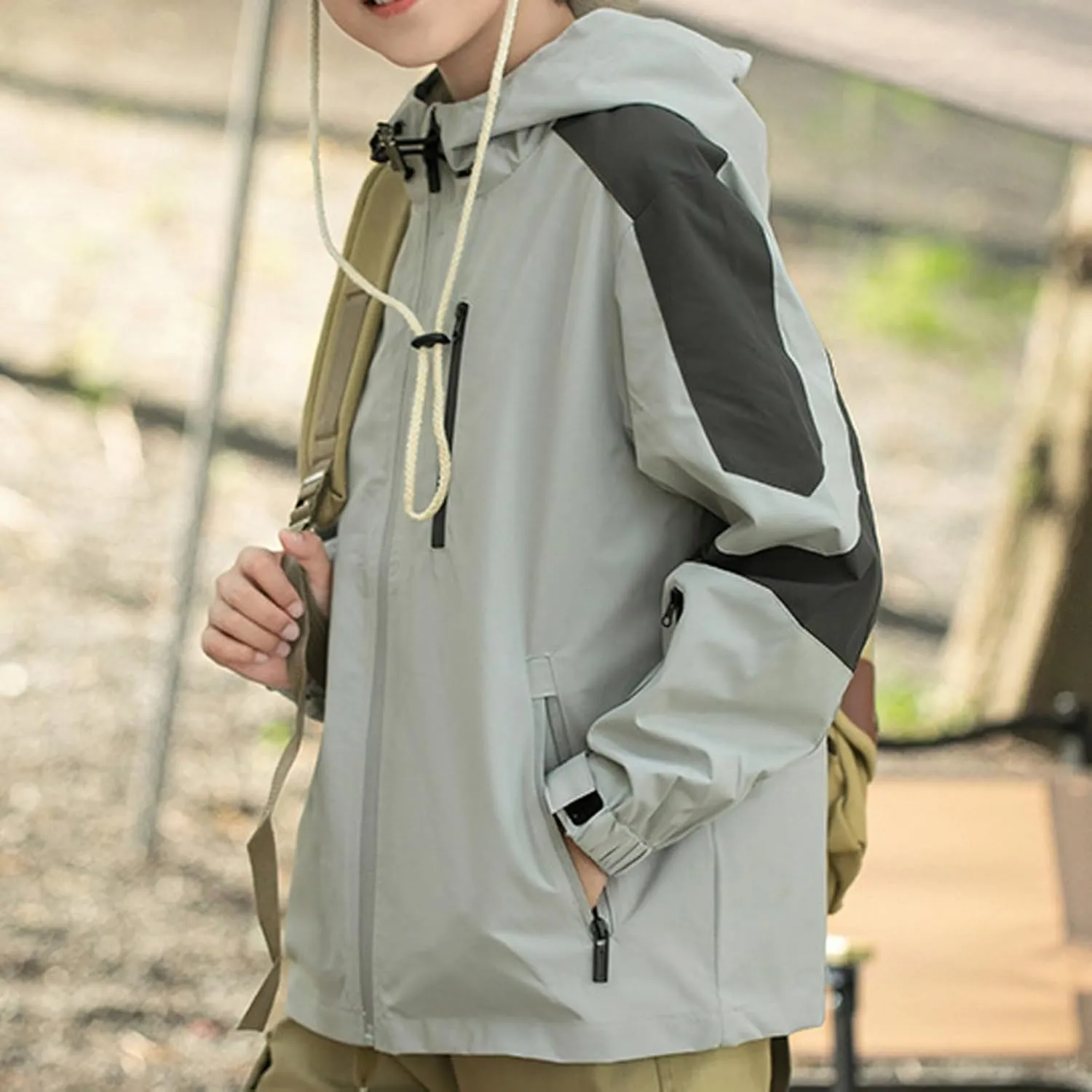 Kids Outdoor Jackets Windproof Hooded Rain Jacket Windbreaker Fashion Grils Boys' Casual Coats Outerwear