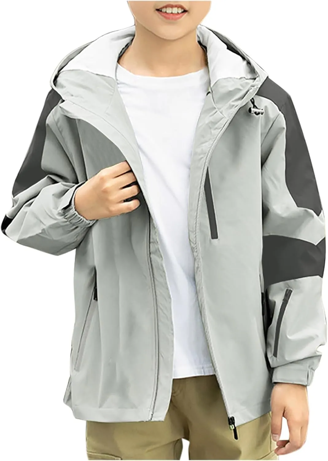 Kids Outdoor Jackets Windproof Hooded Rain Jacket Windbreaker Fashion Grils Boys' Casual Coats Outerwear