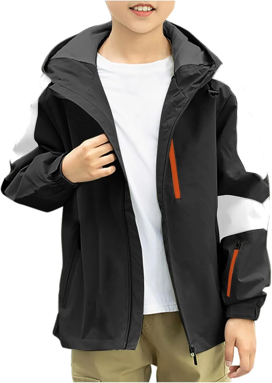 Kids Outdoor Jackets Windproof Hooded Rain Jacket Windbreaker Fashion Grils Boys' Casual Coats Outerwear