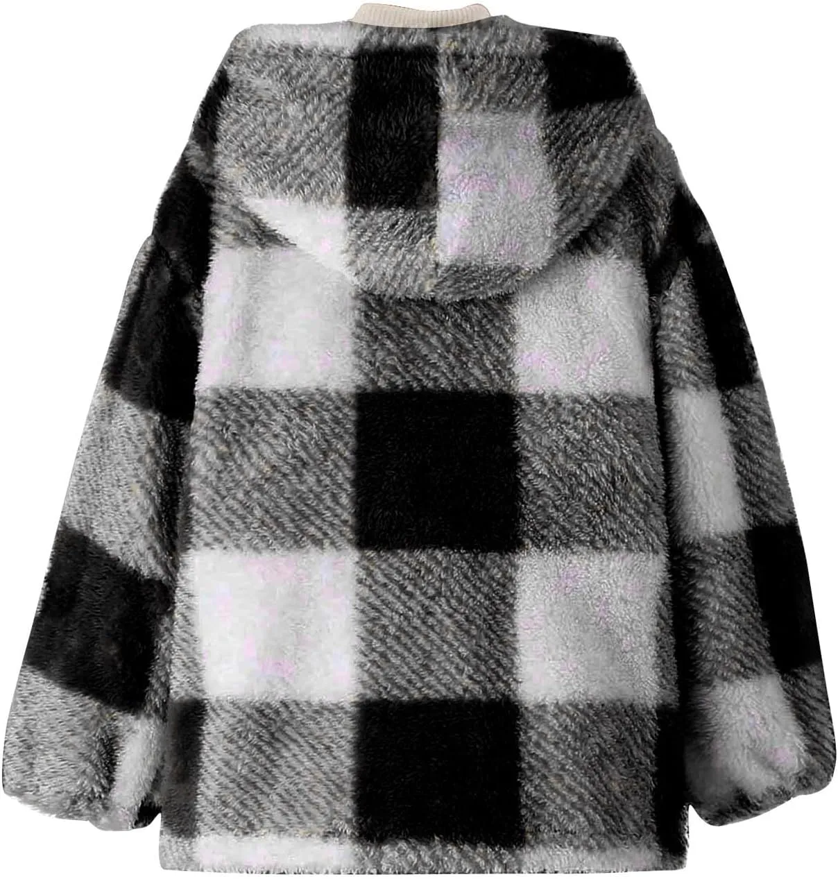 Kids Winter Warm Plush Coat Trendy Plaid Jackets Zip Up Hoodie Boy Girls' Clothing Fleece Hooded Outwear