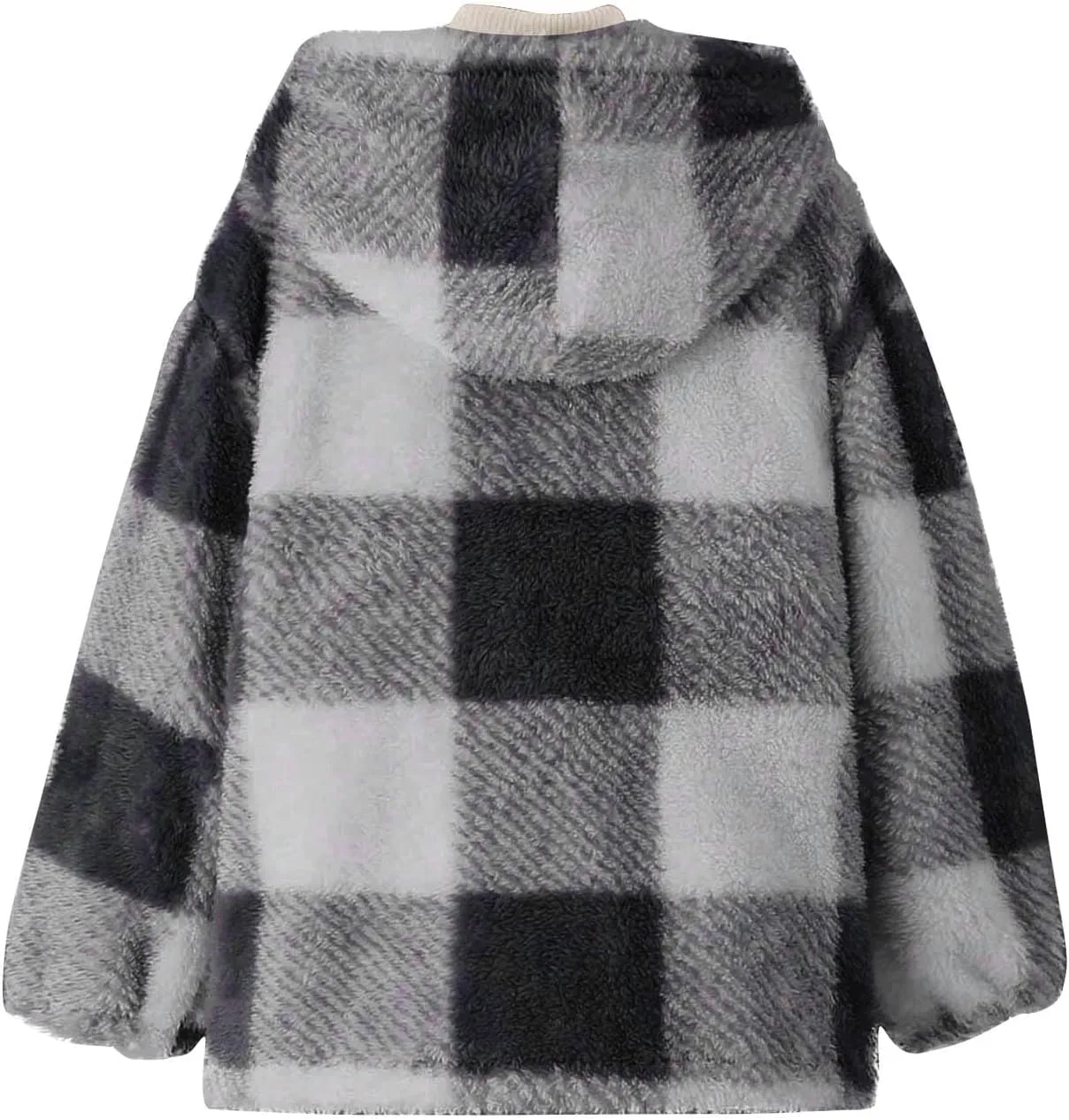 Kids Winter Warm Plush Coat Trendy Plaid Jackets Zip Up Hoodie Boy Girls' Clothing Fleece Hooded Outwear
