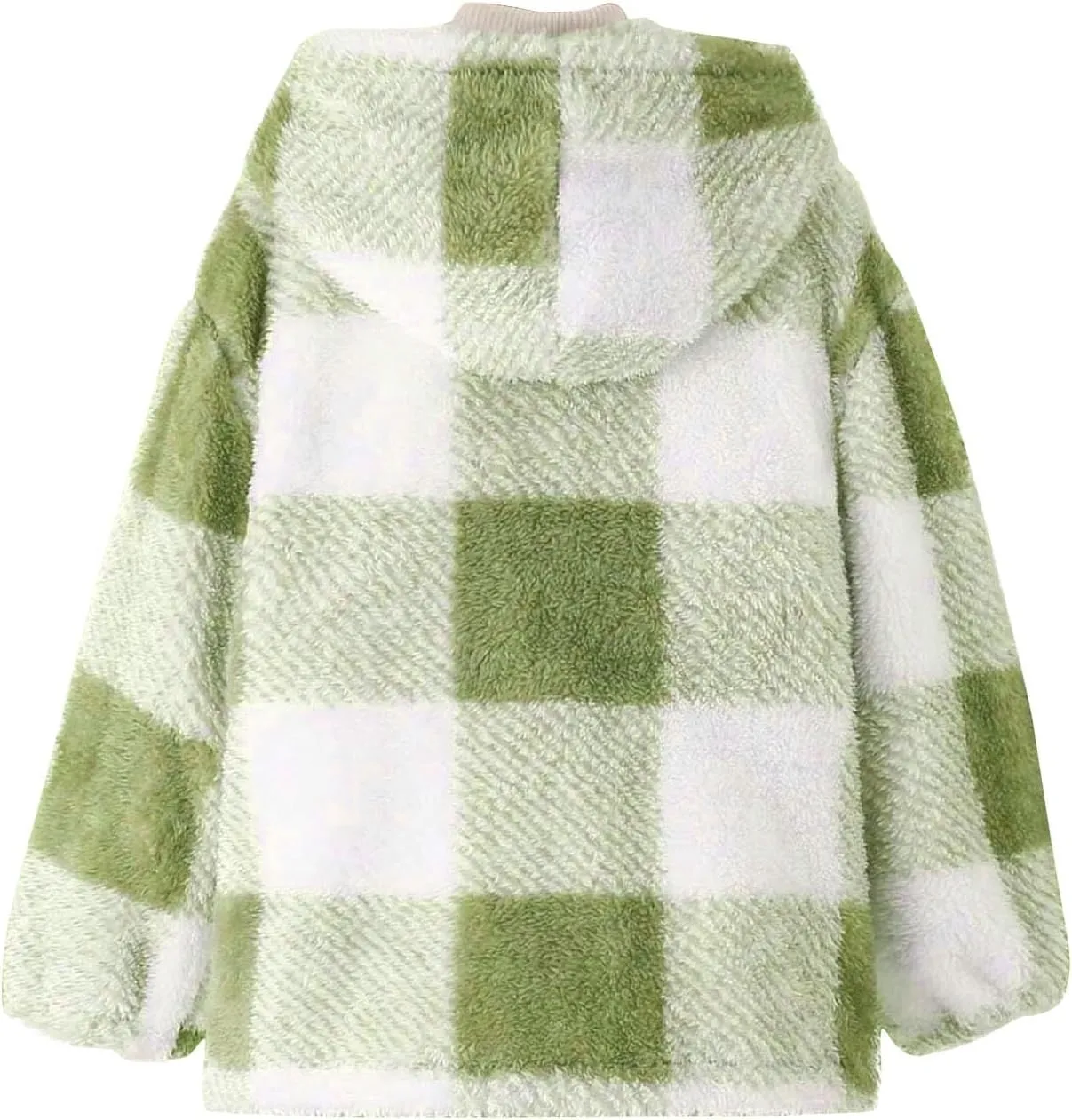 Kids Winter Warm Plush Coat Trendy Plaid Jackets Zip Up Hoodie Boy Girls' Clothing Fleece Hooded Outwear