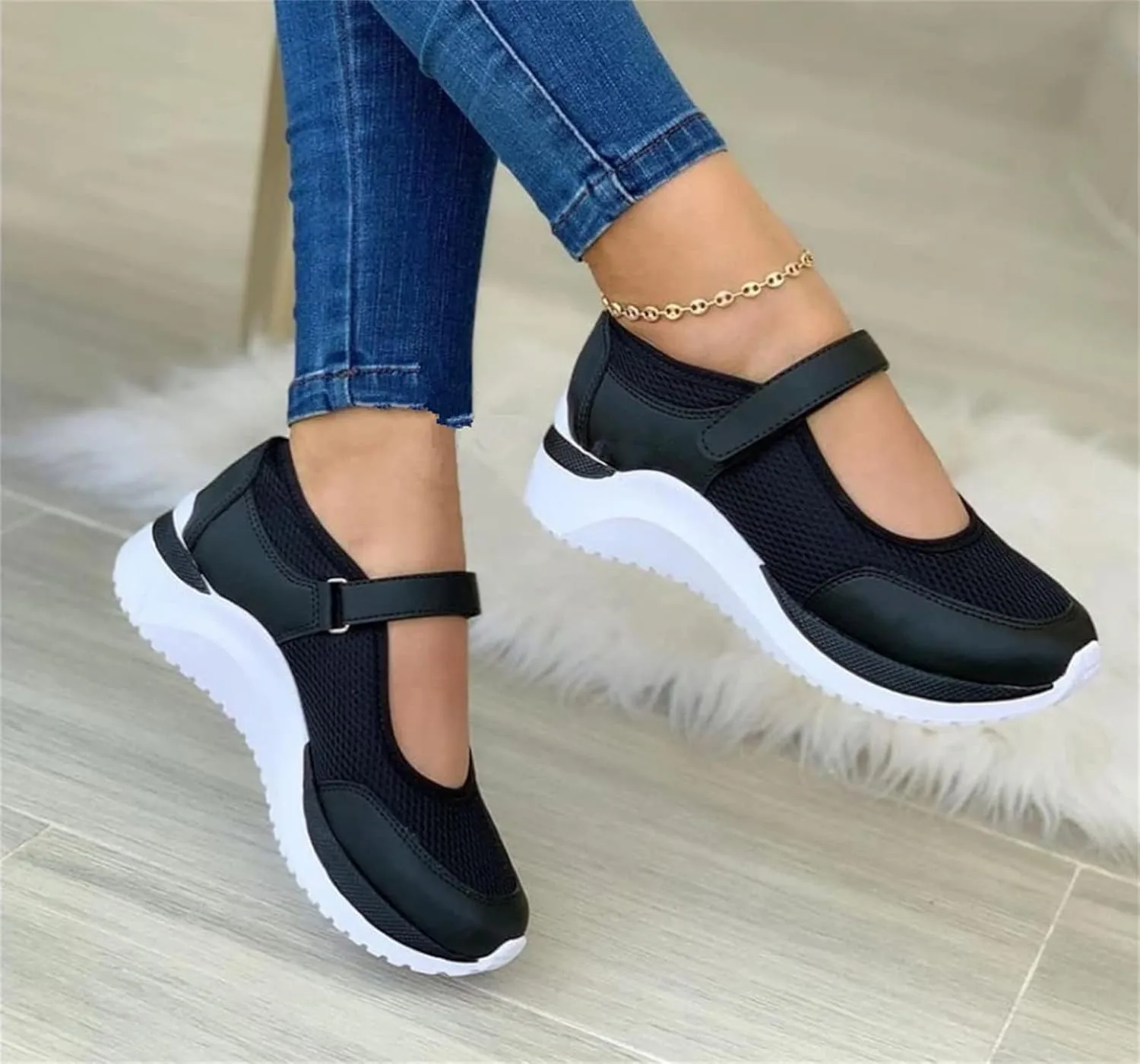 Ladmiple Shoes For Women Sneakers Trendy Casual Lace Up Dressy Summer Fashion Low Top Slip On Platform Walking Shoes