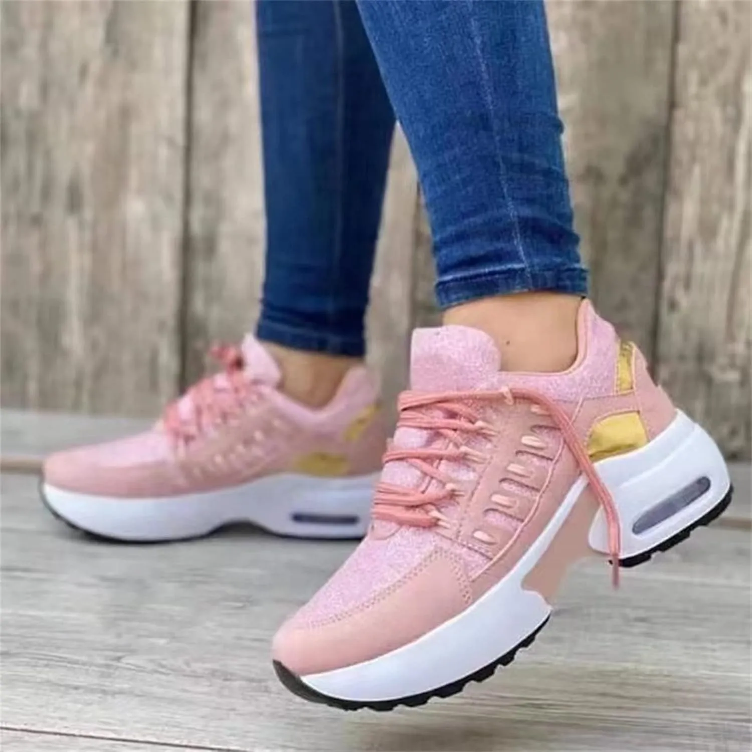 Ladmiple Sneakers For Women Walking Shoes Wide Width Sparkly Sneakers Slip On Dressy Summer Glitter Rhinestone Loafers