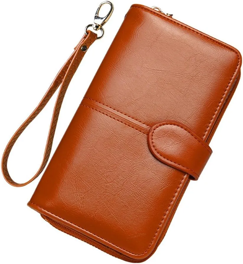 Leather Wristlet Wrist Bag Hand Strap Clutch Purse Holder Replacement with Gold Clasp
