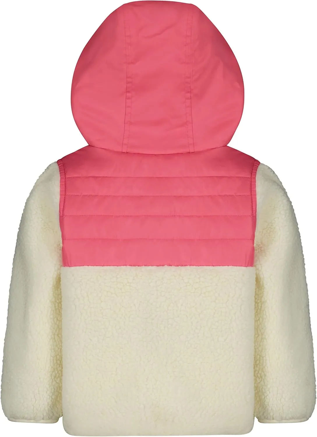 LONDON FOG Baby Girls' Hooded Pull on Winter Coat, Soft Fleece and Puffer Jacket