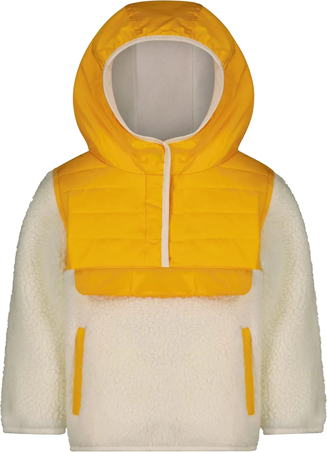 LONDON FOG Baby Girls' Hooded Pull on Winter Coat, Soft Fleece and Puffer Jacket