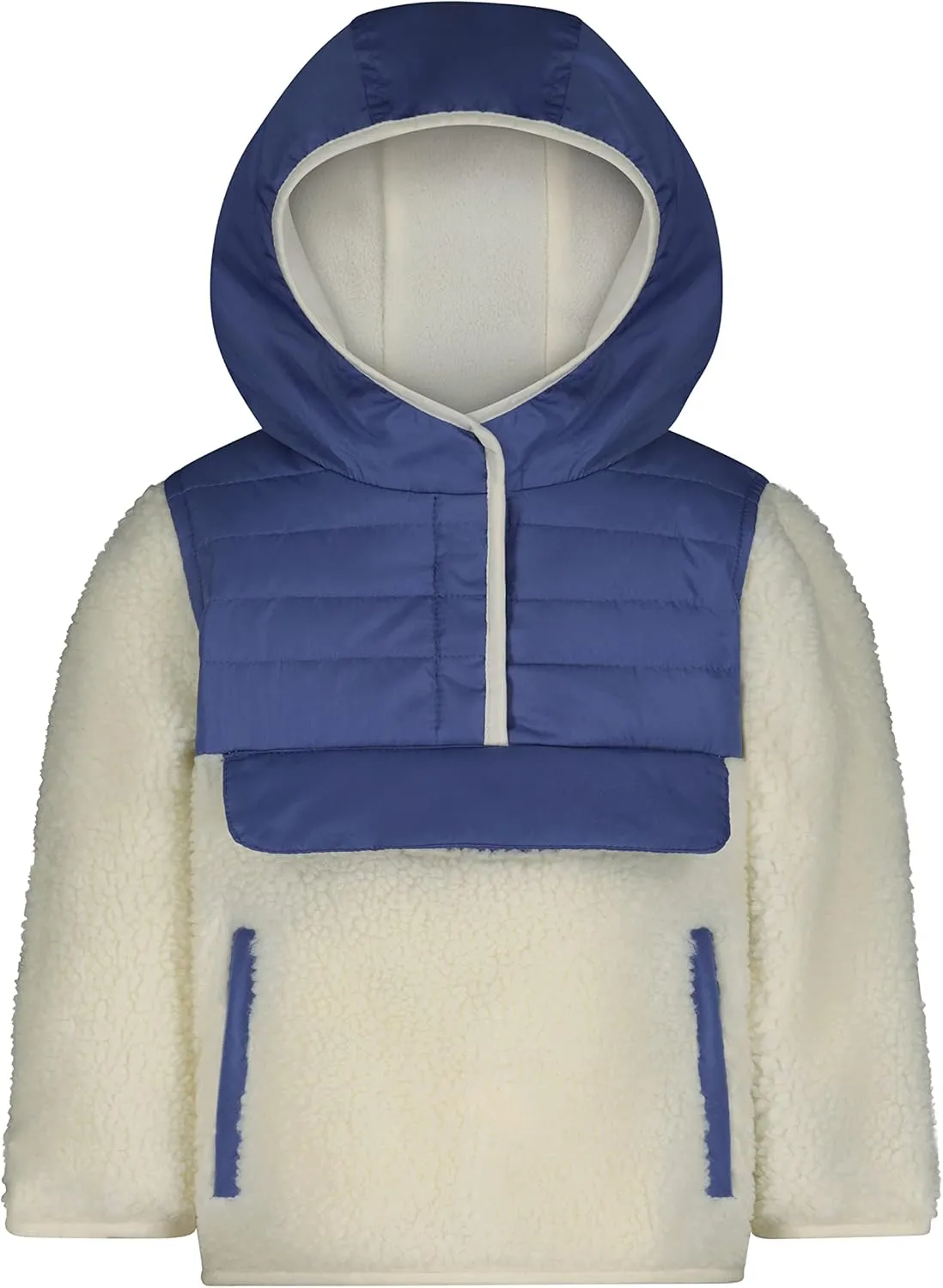 LONDON FOG Baby Girls' Hooded Pull on Winter Coat, Soft Fleece and Puffer Jacket