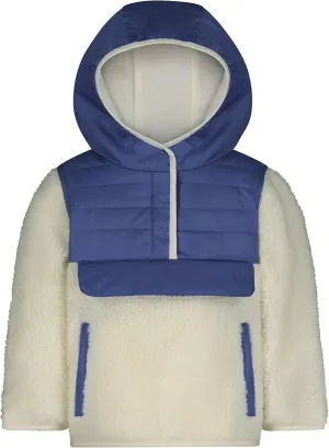 LONDON FOG Baby Girls' Hooded Pull on Winter Coat, Soft Fleece and Puffer Jacket