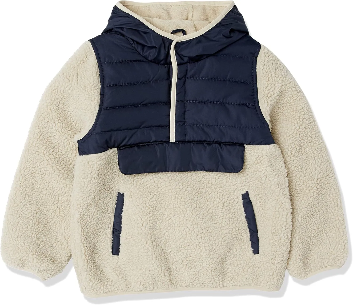 LONDON FOG Boys Hooded Pull on Toddler Midweight Coat, Soft Fleece and Puffer Jacket