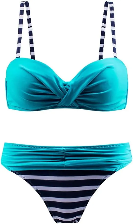 Lukitty Women's Push Up Two Piece Bikinis Swimsuits Padded Bathing Suit Swimwear