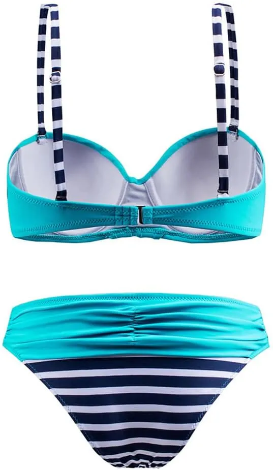 Lukitty Women's Push Up Two Piece Bikinis Swimsuits Padded Bathing Suit Swimwear