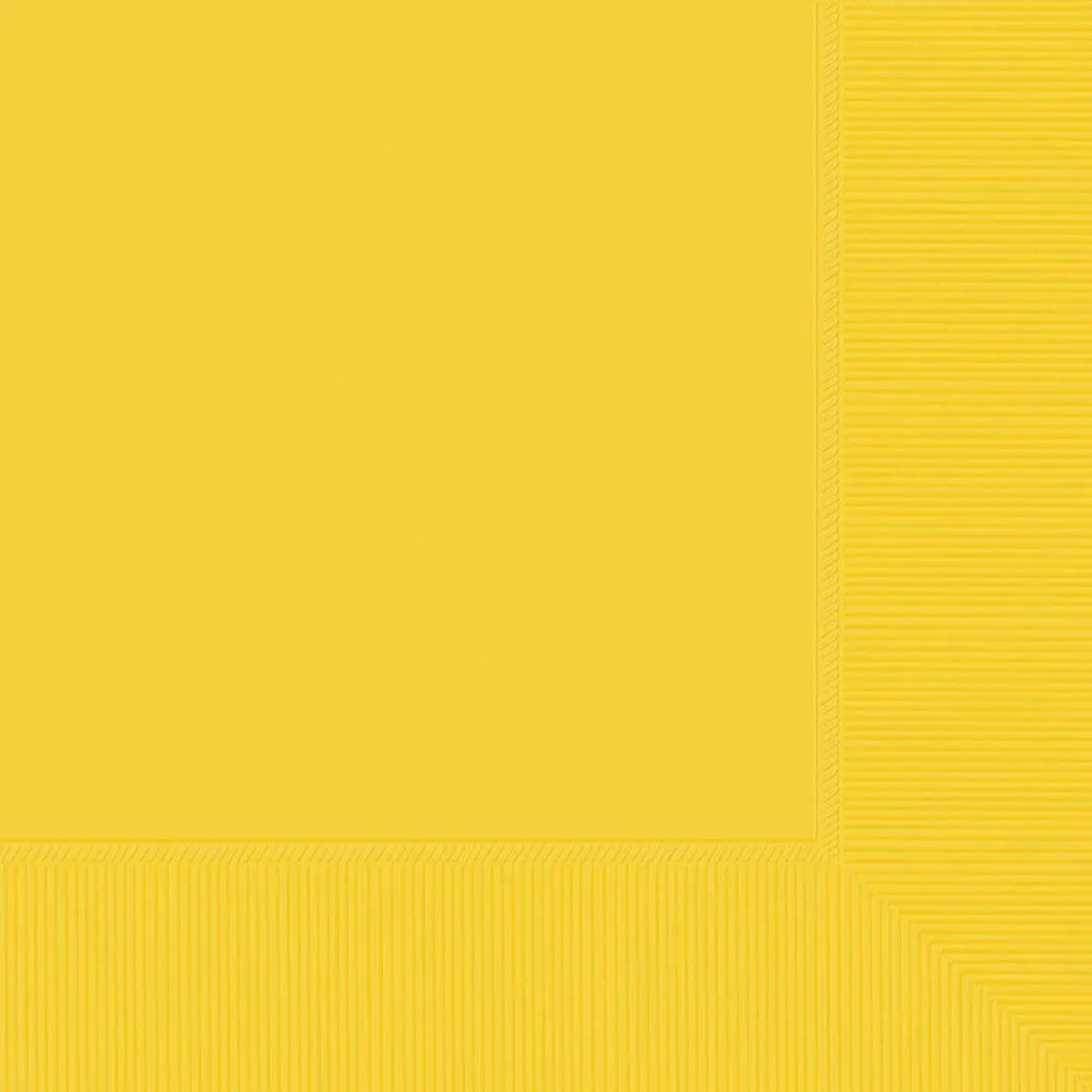 Lunch Napkins 20 Pack 2 PLY Yellow