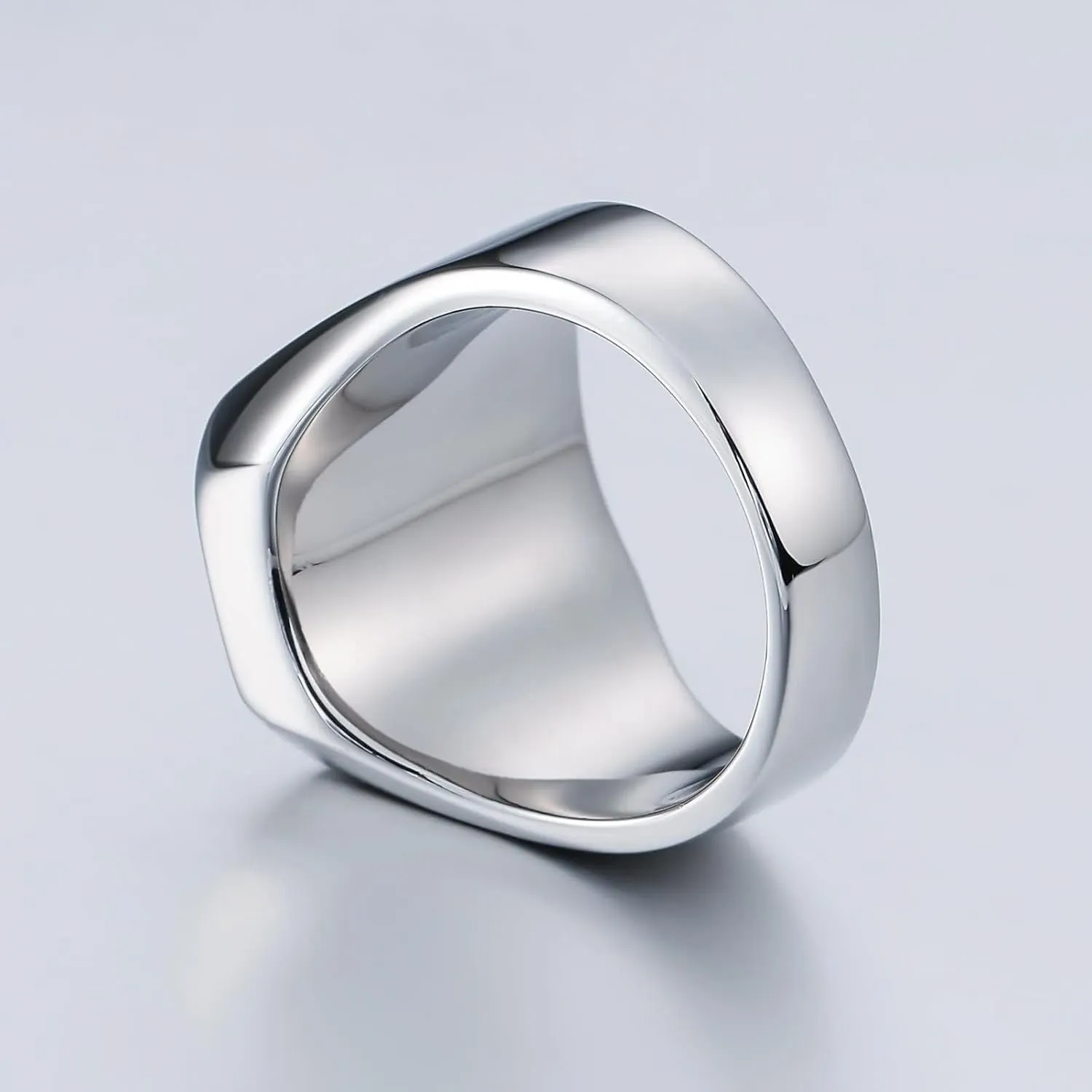 Matching Promise Rings, Friendship Ring Rectangle Vintage Jewelry Rings Stainless Steel Fashion Jewelry