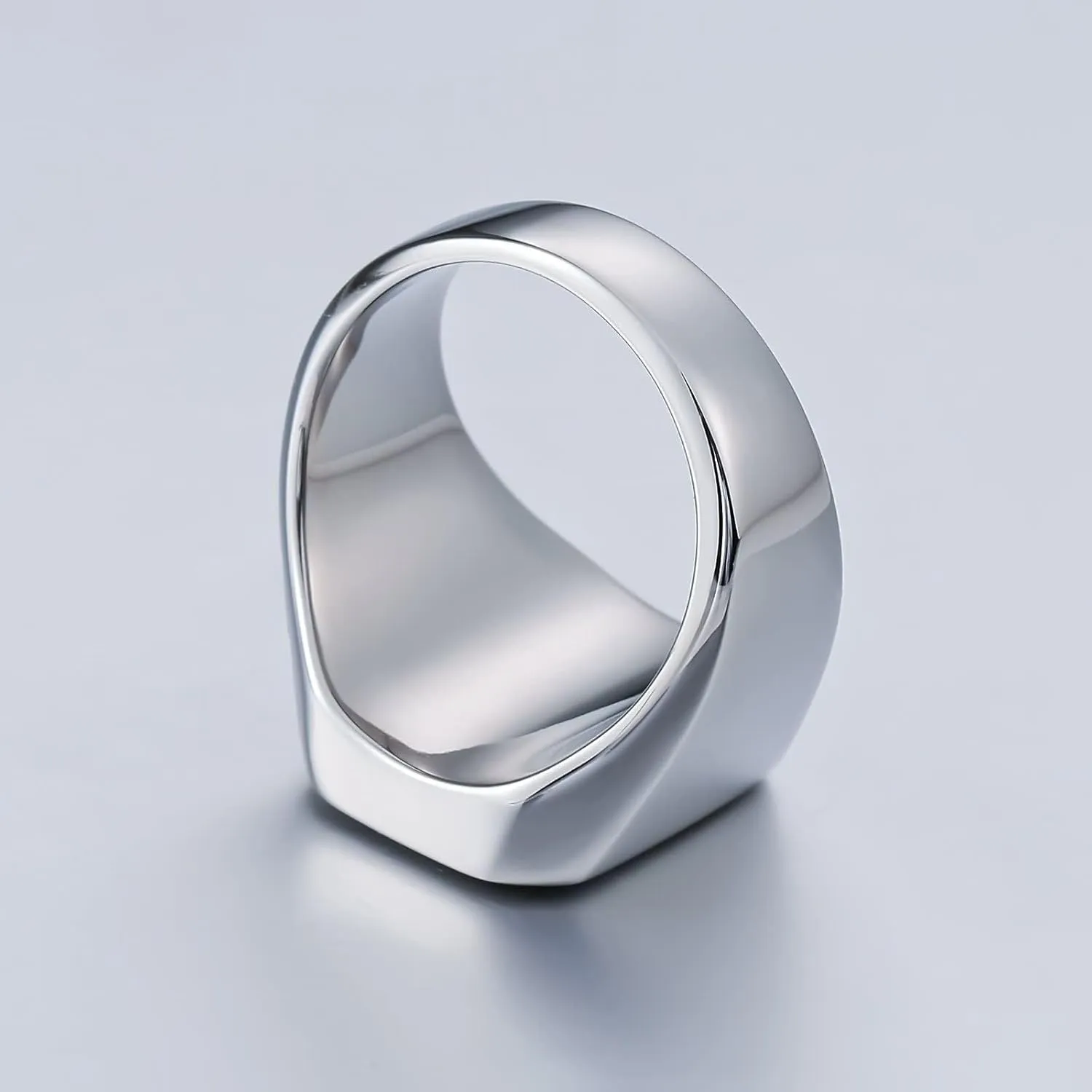 Matching Promise Rings, Friendship Ring Rectangle Vintage Jewelry Rings Stainless Steel Fashion Jewelry