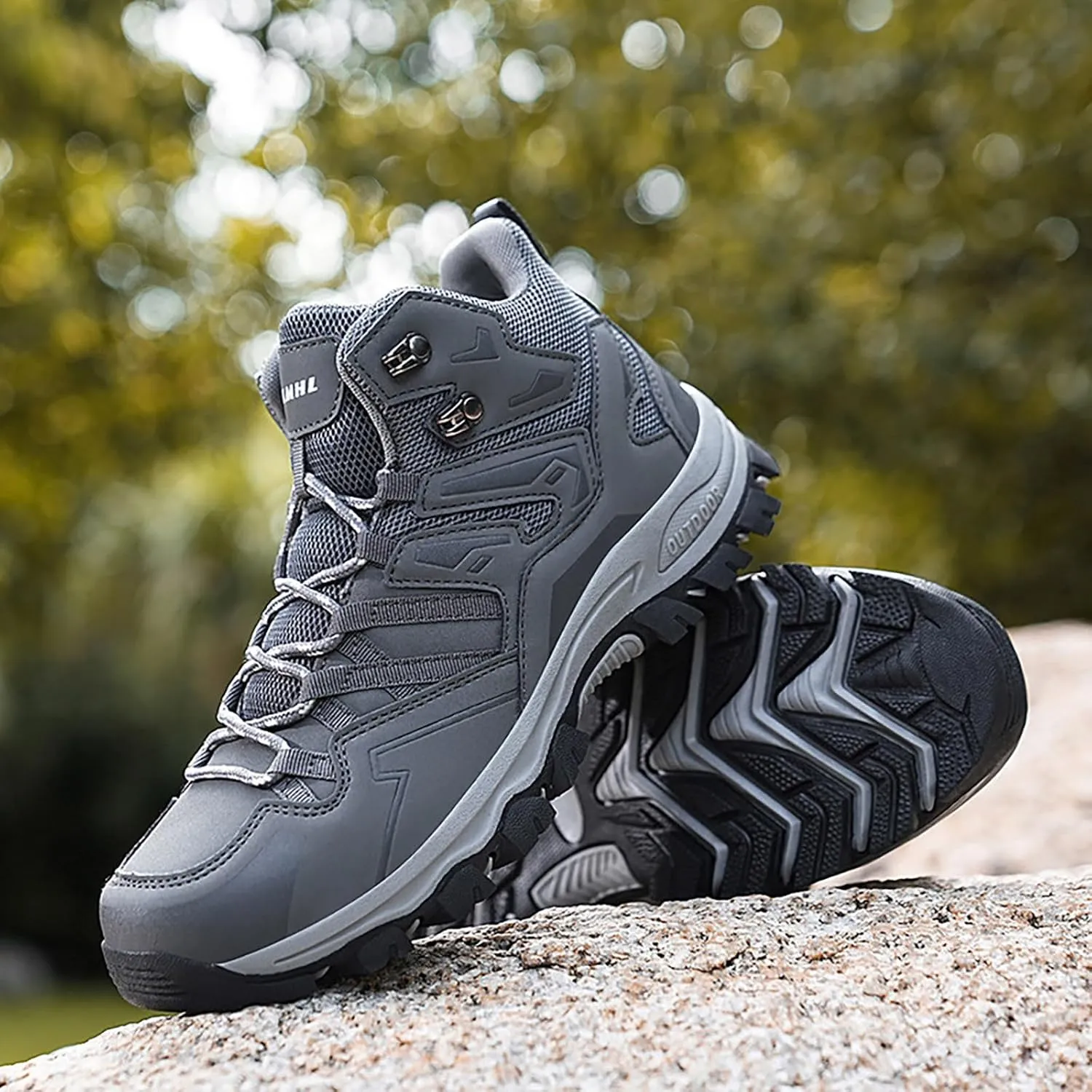 Men Autumn and Winter Hiking Shoes High Top Climbing Hiking Outdoor Shoes Casual Casual Slip on Shoes for Men No Socks